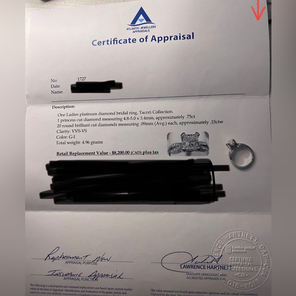 Tacori Split Shank Platinum Engagement Ring - Picture 4 of 4